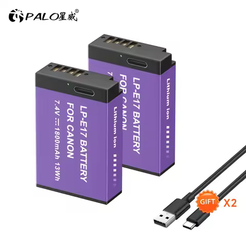PALO LP-E17 LPE17 LP E17 Camera Battery with Type-c Charging for Canon EOS R8 RP 200D 250D M3 M5 M6 