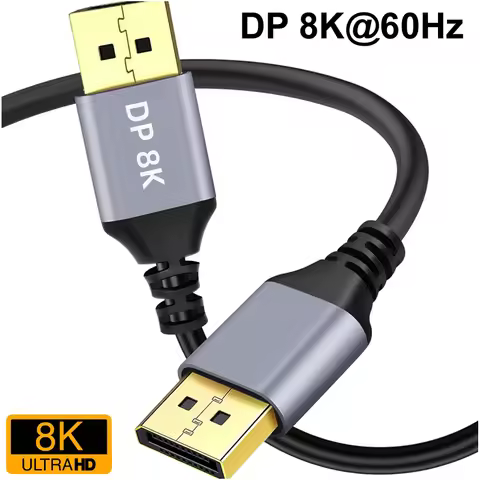 0.5m/1m/1.5m/2m/3m/5m Nylon DisplayPort Thin Cord DP1.4 8K@60Hz 4K@144Hz 4K@144Hz 32Gbps Video Audio