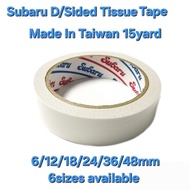 Subaru Double Sided Tissue Tape 6mm 12mm 18mm 24mm 36mm 48mm 15yards Made In Taiwan