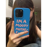 Blue Background Graffiti Letter Slogan Phone Case Suitable for iPhone 13promax 14promax 15promax 13 