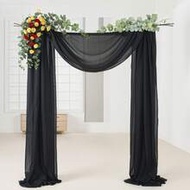 1pc Black Wedding Arch Fabric, Size 75cm/160cm X 600cm/800cm, Transparent Sheer Backdrop, Suitable F