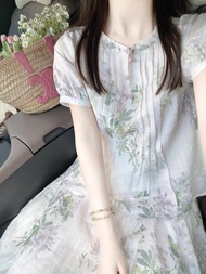 QFN | Light Maturity Unique Print 2-Piece Dress for Women Summer