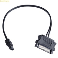 Doublebuy Power 15-Pin Male to 6-Pin Optical Drive Power Adapter Cable 22AWG OD1 6mm