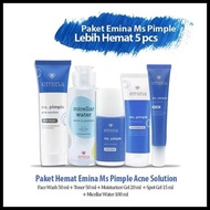 Paket Skincare Emina Antri Jerawat Ms Pimple Murah 5 Pcs - 5 In 1