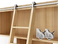 DIYHD SLD-8FT Sliding Hardware Rolling Library, 8ft Ladder kit, Stainless Steel