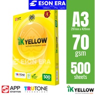 IK Yellow A3 Paper 70gsm 500sheets