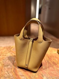hermes picotin P18 biscuit 4B 餅乾色 銀扣 連枕袋&內袋