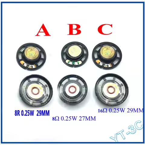 1PCS 8 16 32Ohm 0.25W 27MM 29MM Mini Horn Loudspeaker Diameter Ultra-thin Small Speaker Buzzer For D