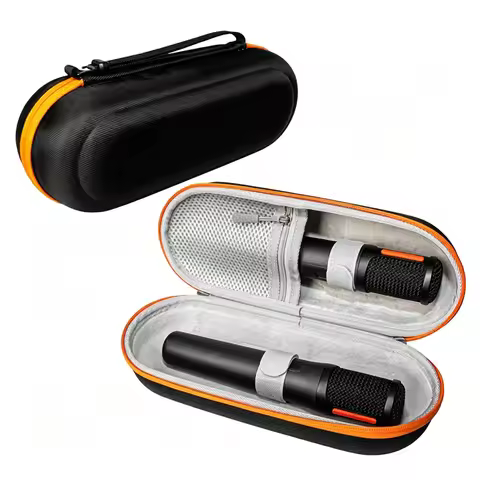 Microphone Case for JBL Partybox Encore 2, Dual Mic Storage Bag Travel Carrying Case for Encore 2 Mi