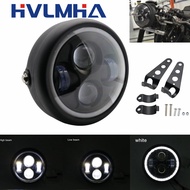 ไฟหน้า LED รถจักรยานยนต์ขนาด6.5นิ้วอเนกประสงค์สำหรับ Harley Cafe RACER bobber Honda Yamaha Suzuki 5.75 "DRL มีสัญญาณไฟเลี้ยว H4