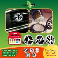 MERCEDES AUDI VOLKSWAGON Car Air Freshener / Purifier Aircond Vent Clip Aroma Theraphy Essential Oil Fragrance Diffuser
