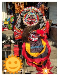 Barongan kayu dengan rambut caplokan - Barongan Caplokan spon dengan kain Barongan spon anak masa Promo Barongan anak Murah Kayu Devil Anak2 Devil SD SMP - Barongan Pecut Barongan Anak2 umur 10 Pecut Bopo Entul Barongan Jumantoro Sakral Warga Psht Baronga