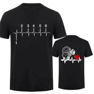 1N23456 Motorcycle Gear Shift Print T-Shirt Racing