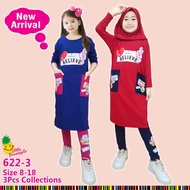 Bt21 Little Pineapple children's hijab tunic set 622-3