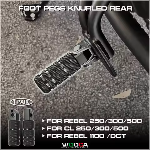 Knurled Footpegs For Honda Rebel500 Rebel1100 Rebel300 Rebel CMX 250 300 500 1100 Rear Passenger Foo