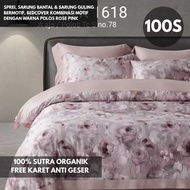 Bedcover Set Premium Organic Silk Bed Sheet 100S Size 160x200 King 180x200 Extra King 200x200 140x20