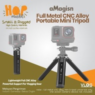 AMAGISN METAL CNC DESKTOP MINI TRIPOD FOR ACTION CAM / HP SMARTPHONE / DSLR MIRRORLESS CAMERA