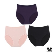 Wacoal Panty Set 3 ชิ้น กางเกงใน รูปแบบเต็มตัว (Short) รุ่น WU4T34 สีเบจ-ดำ-ม่วง L One