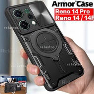 Casing For OPPO Reno 14 Reno14 Pro F 14Pro 14F Reno14F Reno14Pro 5G Metal Magnetic Ring Holder Shock