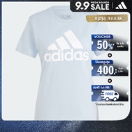 adidas ไลฟ์สไตล์ เสื้อยืด Essentials Logo ผู้หญิง สีน้ำเงิน IR5408