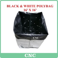 1kg 16x16 Premium Black & White Polibeg UV Poly Bag Polybag Fertigasi Nursery Plantation Bag tanaman