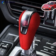 NOBELJIAOO Suede Car Gear Head Lever Shift Panel Knob Cover Frame Protector Trim Decoration Accesrio
