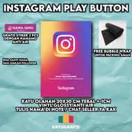 HIASAN DINDING INSTAGRAM PLAY BUTTON BISA UBAH NAMA DAN FOLLOWERS GRATIS STIKER KEREN