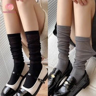 1 Pair Autumn Winter Trendy Warm Calf Socks Fashion Simple Casual Socks for Women Solid Color Soft C