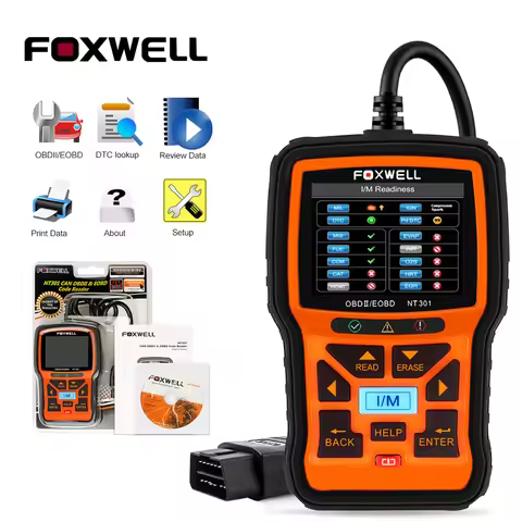 FOXWELL NT301 OBD2 Scanner Full OBD EOBD Function Engine Code Reader Automotive Scanner Engine Check
