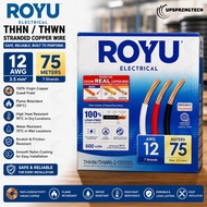 Royu THHN/THWN Stranded Copper Wire 12AWG 3.5mm2 75m 600V