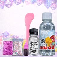 CRYSTAL SLIME KIT SET - DIY CLEAR SLIME WITH 2 STEP ONLY - MALAYSIA READY STOK - slimebykaklyn