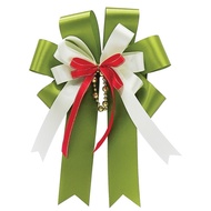 Decorations Christmas New Year Festival (5925-02) Green Satin Bow 40 Mm.