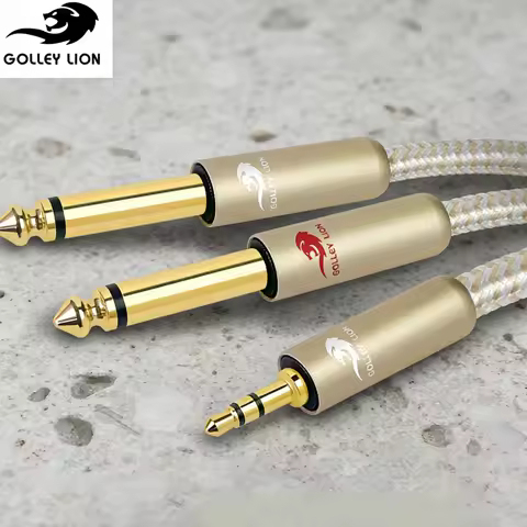GOLLEY LION 3.5mm to 2TS Flagship Audio Cable – Expands 3.5mm Audio to 2TS, for PC/Game Console Spea