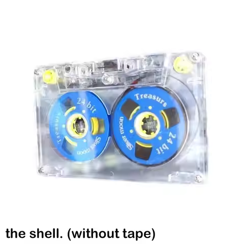 Transparent Cassette Tape Open Blank Tape Case Plastic Audio Magnetic Audio Recording Cassette Tape 