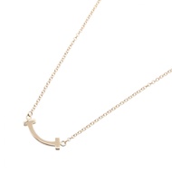 【二手】蒂芙尼 T 字Smile迷你項鍊 62617721，頸圍 40.5/45.5 厘米，K18PG（玫瑰金），T 字Smile迷你項鍊，女士