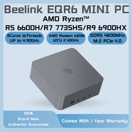 Beelink EQR6 MINI PC AMD Ryzen R5 6600H/R7 7735HS/R9 6900HX DDR5 WIFI6 BT5.2 เงียบ 85W 1000M สำนักงา