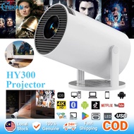 HY300 Pro White Wireless Mini Projector 4K resolution Bluetooth Android 11 LED Cinema Projector 4K/7