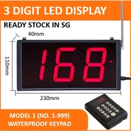 Queue Number Display Wireless Calling System 3 Digits Queue Number [Local Warranty]