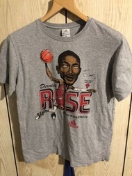 二手 Vintage 早期 絕版 愛迪達 Adidas NBA  Derrick rose    飆風 玫瑰  棉t t shirt size m