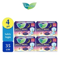 Combo of 4 packs of Laurier Safety Night Super Safe Night Sanitary Napkins 35cm 4 pieces