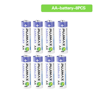 Pujimax 8-slot LCD TYPE-C/USB fast charger จับคู่ 1.2V นิเกิลไฮโดรเจน AA/AAA แบตเตอรี่ชาร์จ