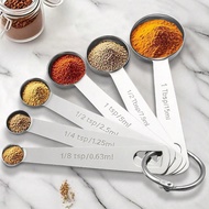 Teaspoon Tablespoon Measuring Spoons: Stainless Steel Baking & Cooking Measure Scoop Set Of 6, Metal