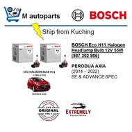 [KCH] PERODUA AXIA (2014 - 2022) BOSCH Eco H11 Bulb 12V 55W H11 (987 302 806) 2PCS