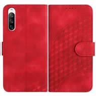 For Sony Xperia 1 V 2023 ACE iii XZ1 XZ2 XZ3 PU leather Phone case Card slot Lattice Cover Shell