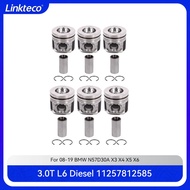 Engine part 6X piston & piston ring set Fit 3.0 T L L6 N57D30 N57 Diesel For 08-19 BMW X3 X4 X5 X6 3