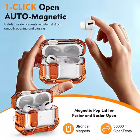 Simple Case for AirPod Pro3 Switch Lock Transparent Shock-Resistant Hard Shell for AirPods Earphone 