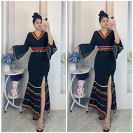 DRESS SABAH BORNEO MODEN MERMAID BIG SIZE L to 3xl ready stock