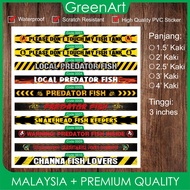 5kaki Premium Aquarium sticker Predator Fish Channa fish / Do Not Touch My Fish Tank / Warning Predator Fish Area
