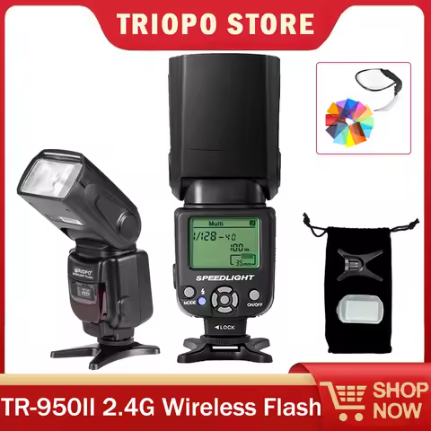 TRIOPO TR-950II 2.4G Wireless Flash Speedlite with Built-in light control Receiver Universal Hot Sho