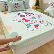 Cartoon Crayon Shin-chan Bed Sheet Cute Soft Brushed Fitted Bedsheet with Elastic Rubber Mattress Co